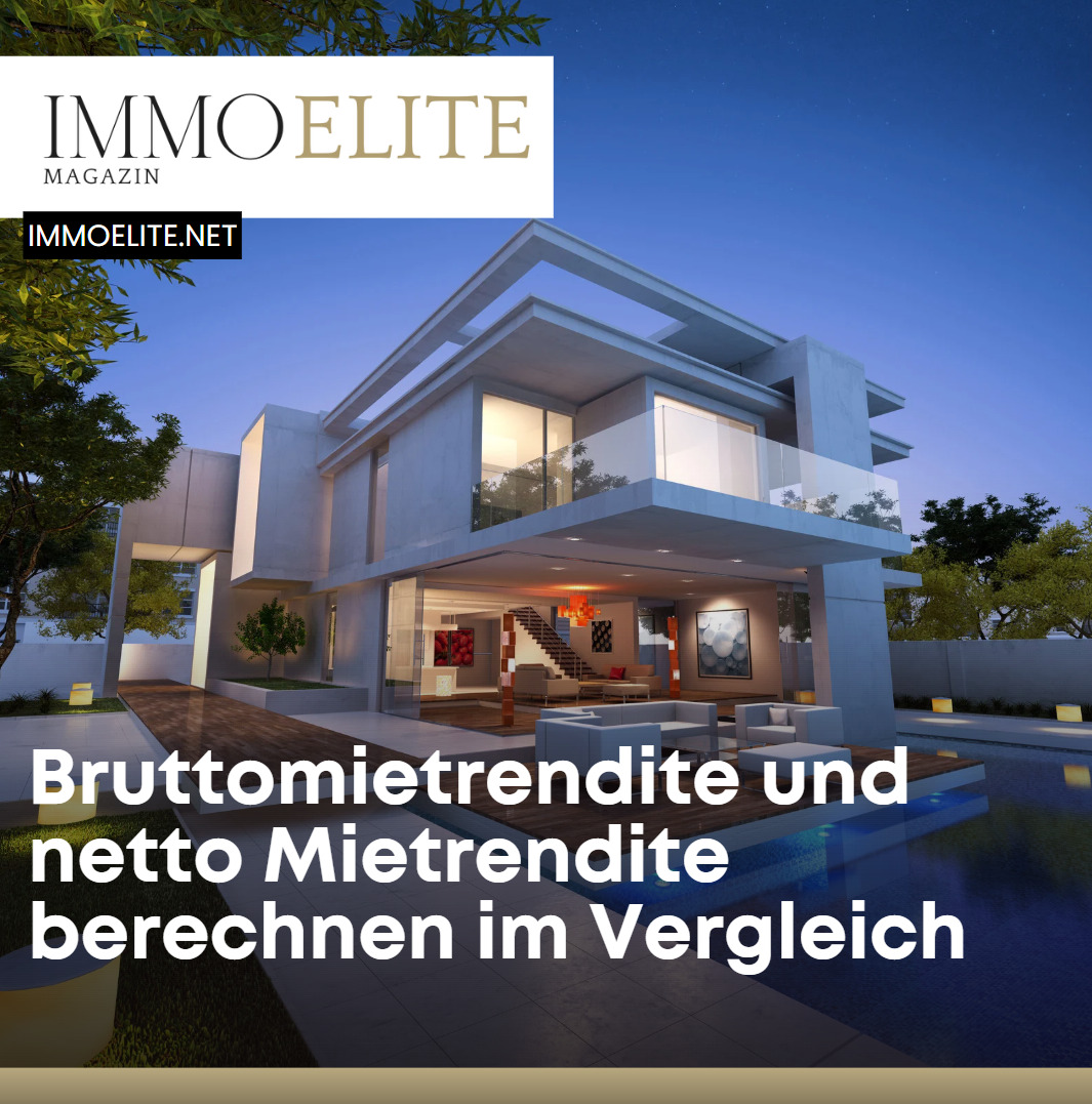 Bruttomietrendite und netto Mietrendite berechnen im Vergleich